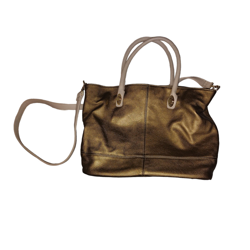 Charming Charlie Metallic Tote Handbag Removable straps and handles  wristlet